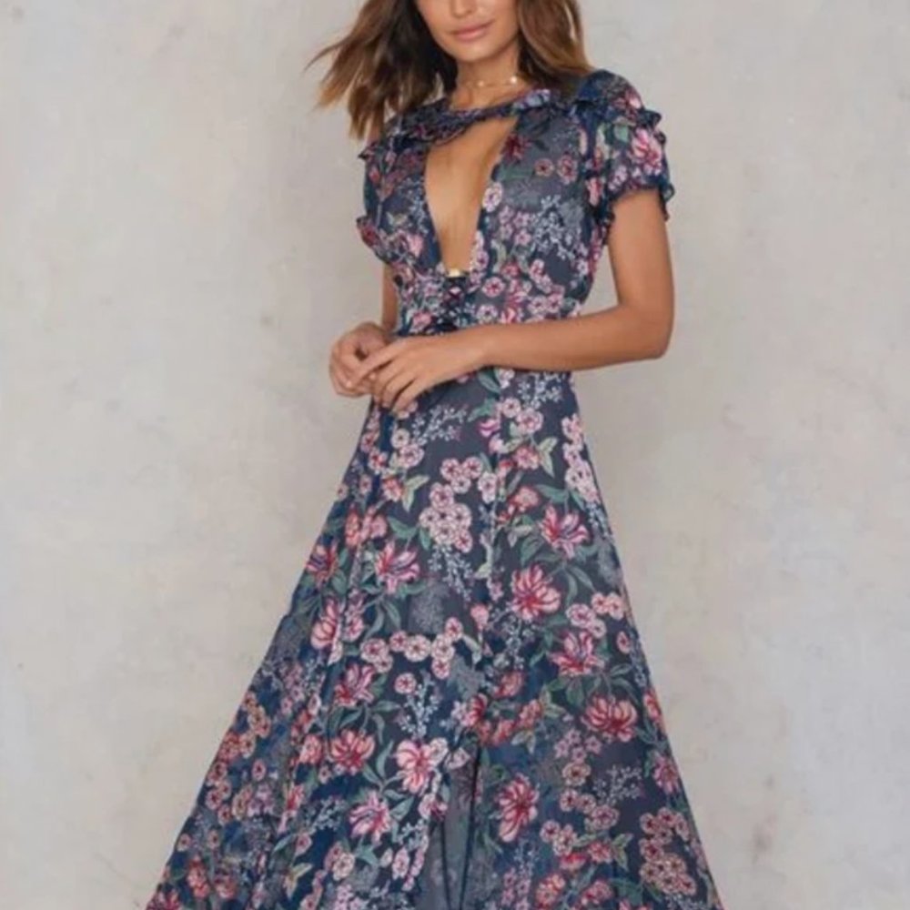 For Love And Lemons Flora Maxi Dress Size Large